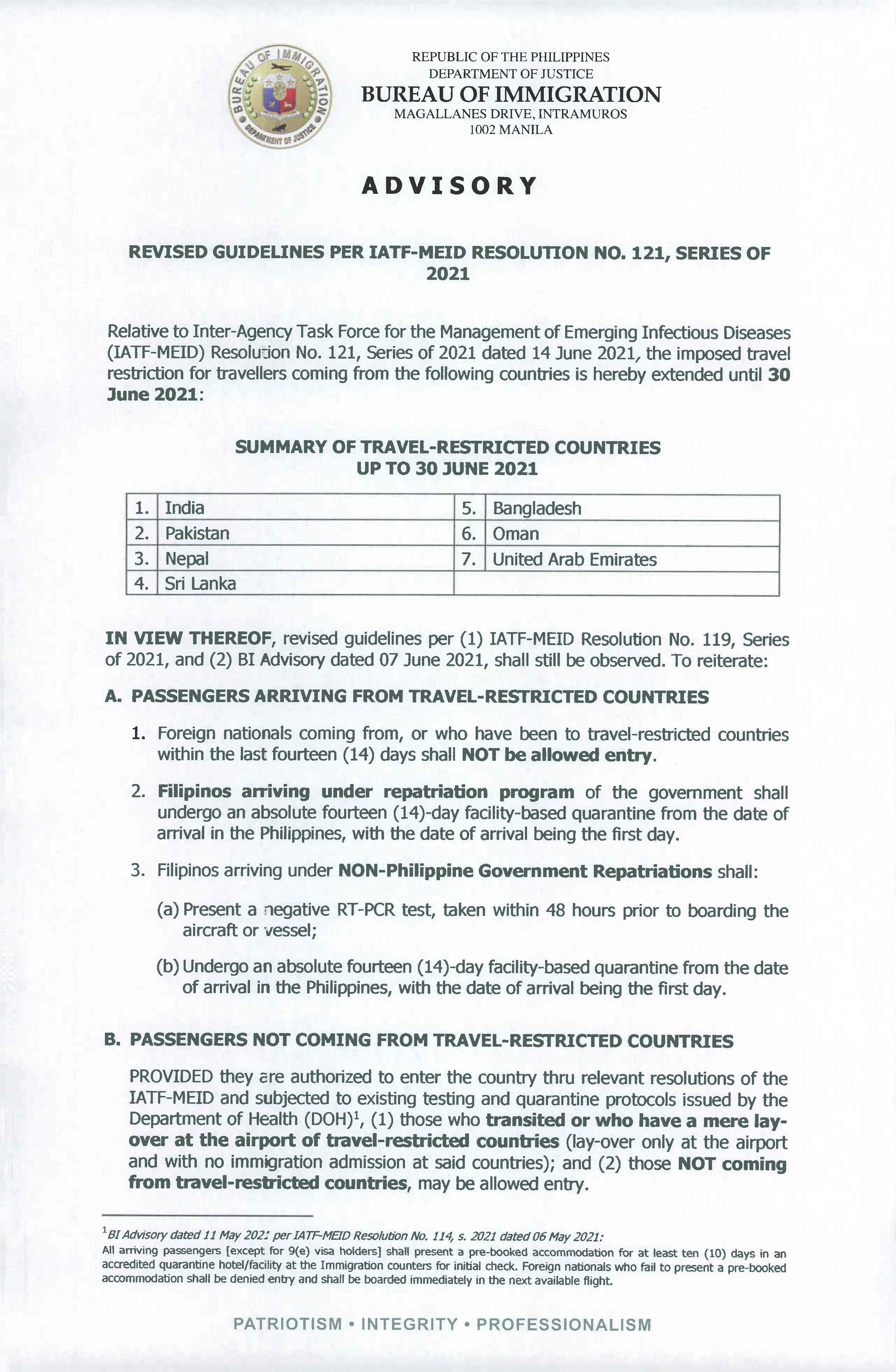 BI Advisory REVISED GUIDELINES PER IATF MEID RESOLUTION NO 121 SERIES OF 2021 1623934762 Page 1