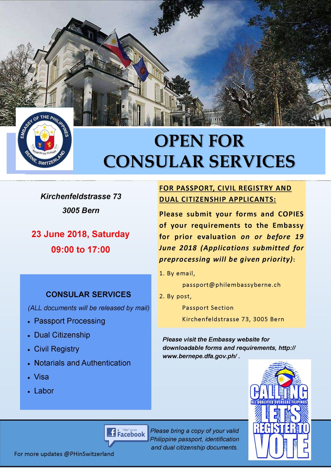 Open for Consular Services