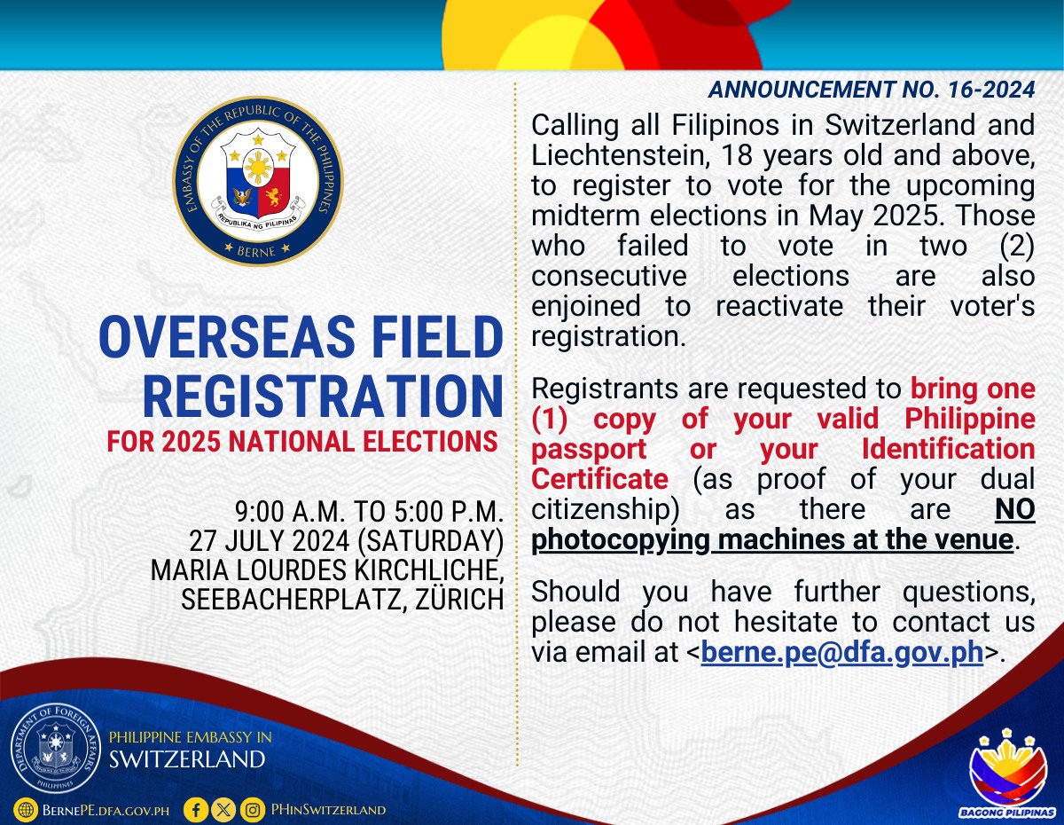 Overseas Field Registration 27 July 2024