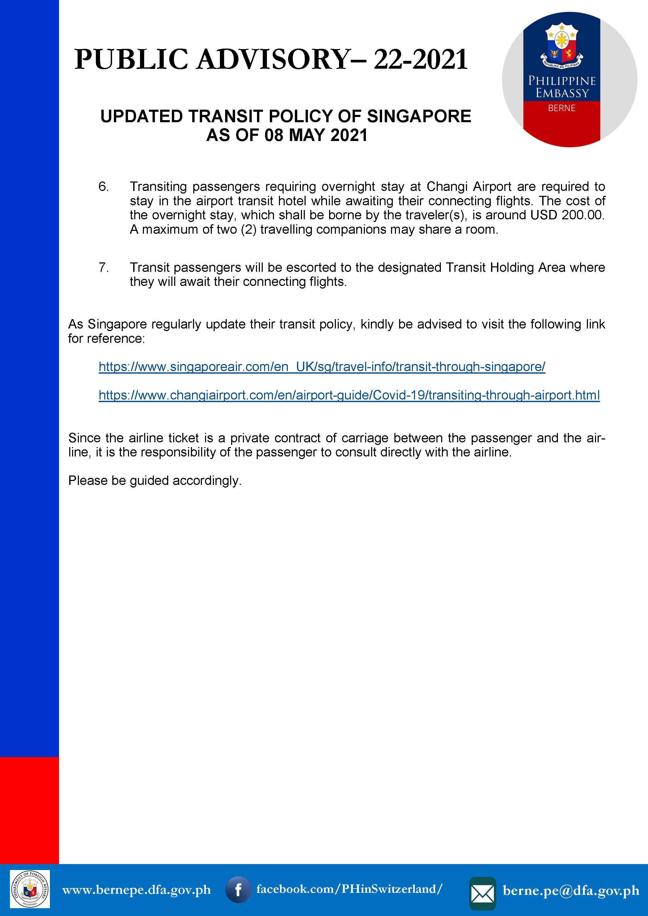PA 22 2021 Updated Transit Policy of Singapore As of 08 May 2021 Page 2