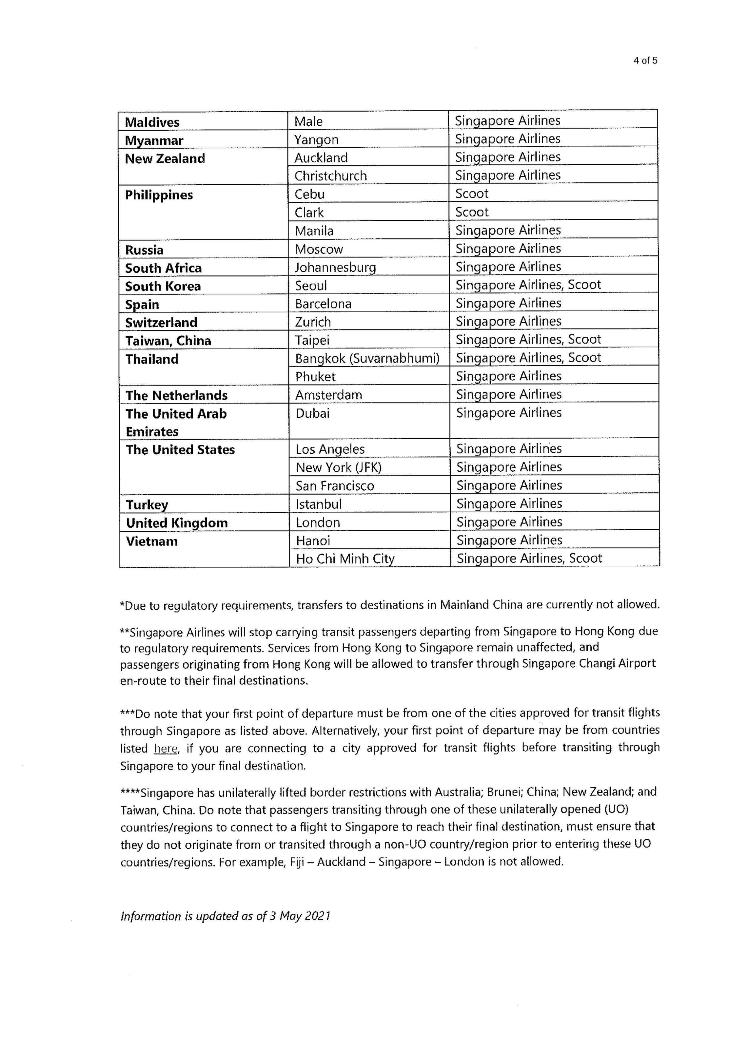 PA 22 2021 Updated Transit Policy of Singapore As of 08 May 2021 Page 4