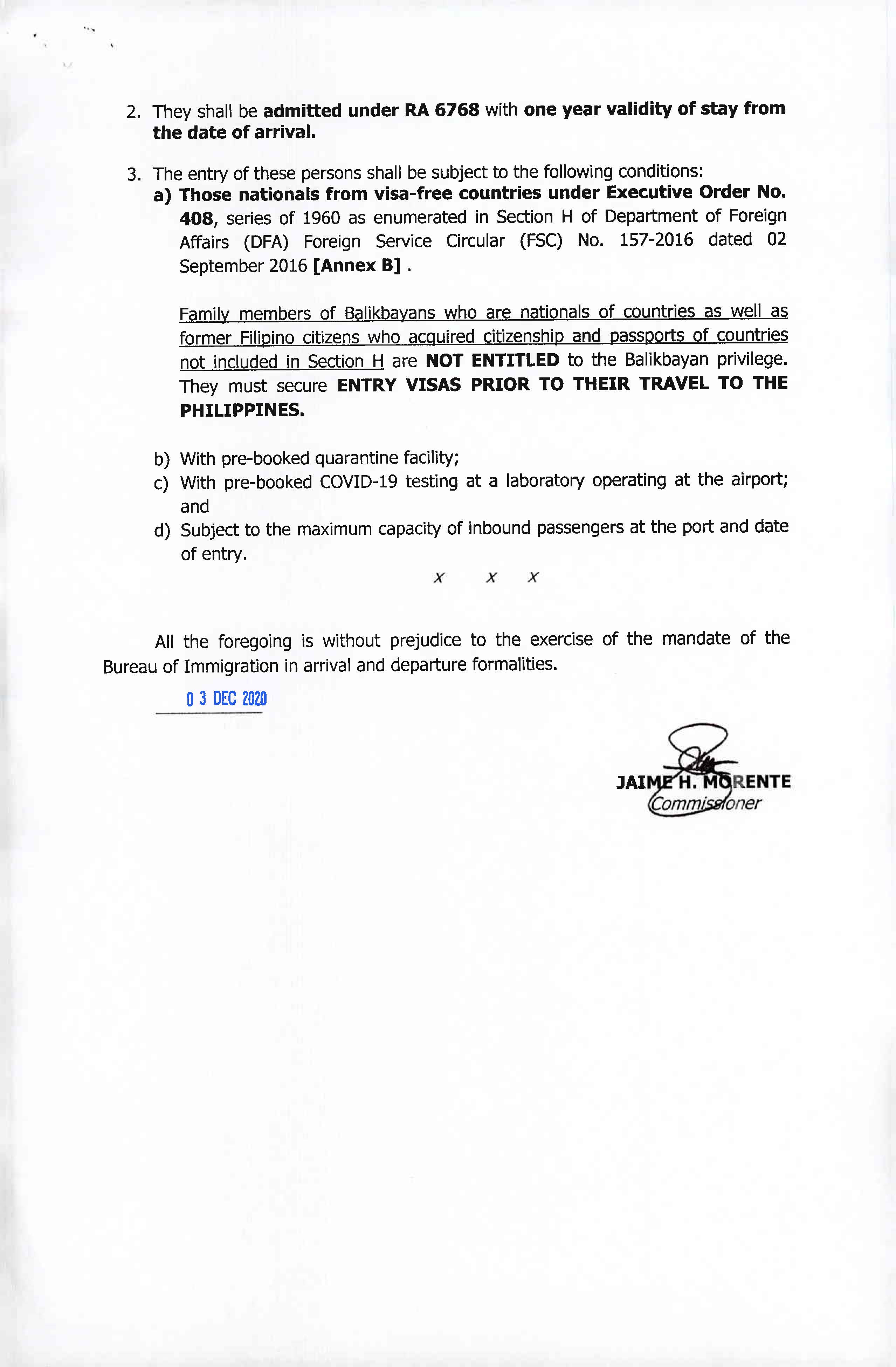 PA 38 2020 A ON THE BI SUPPLEMENTAL ADVISORY ON THE REVISED GUIDELINES PURSUANT TO IATF MEID RESOLUTION NO. 85 DATED 26 NOVEMBER 2020 ON THE BALIKBAYAN PROGRAM Page 3