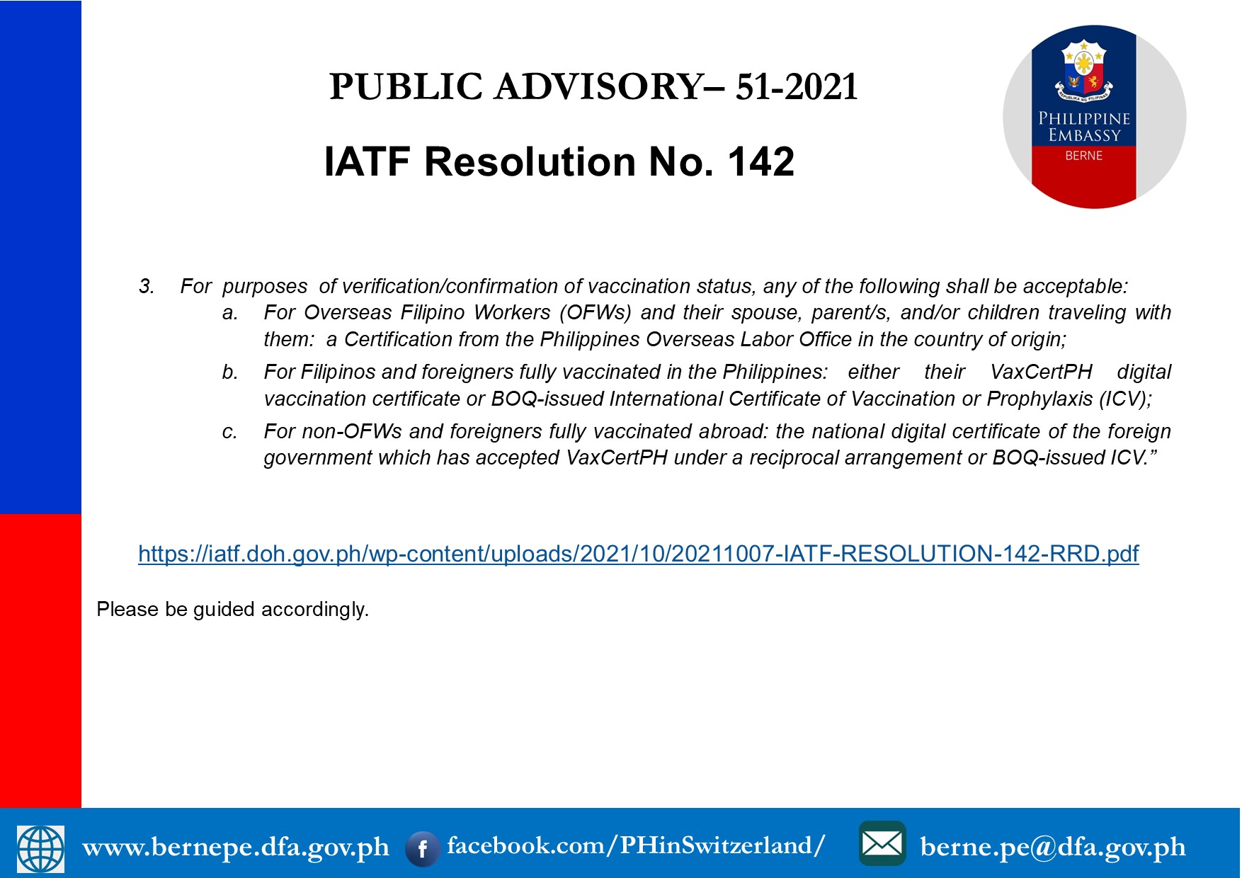 PA 51 2021 IATF RESOLUTION NO. 142 A