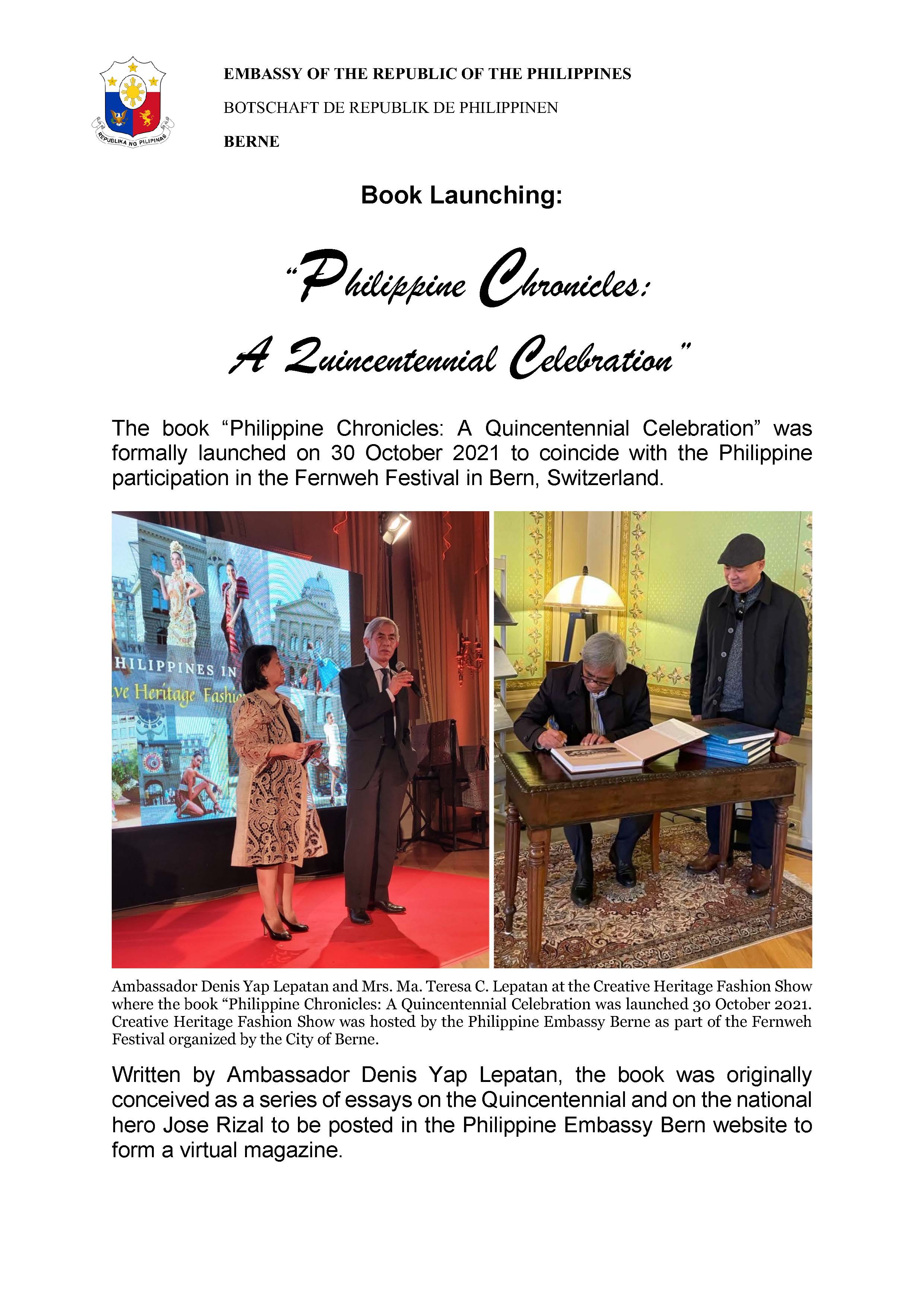 Philippine Chronicles Book Launch Page 1