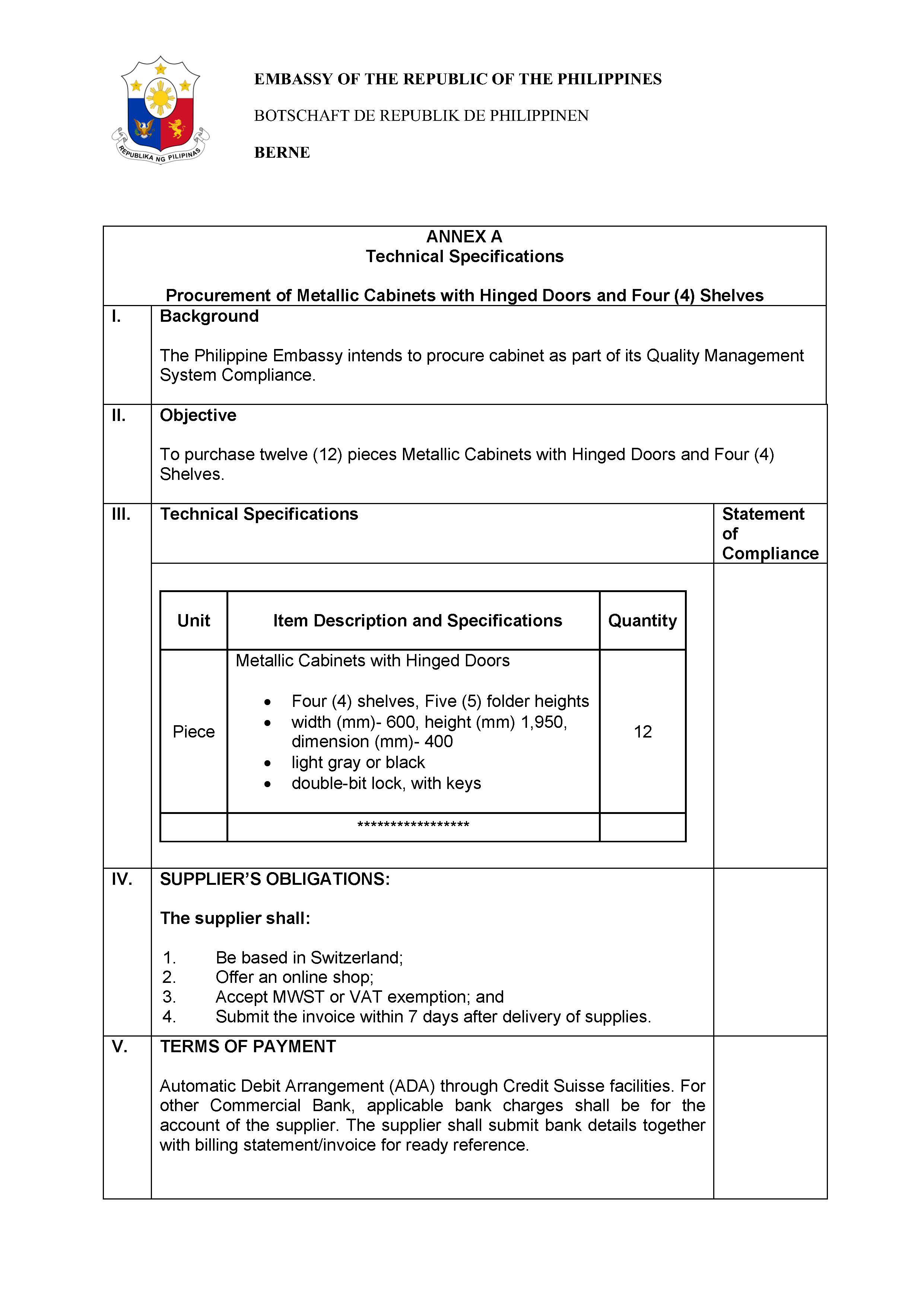 RFQ 19 2021 Procurement of Metallic Cabinets with Hinged Doors and Four Shelves Page 2